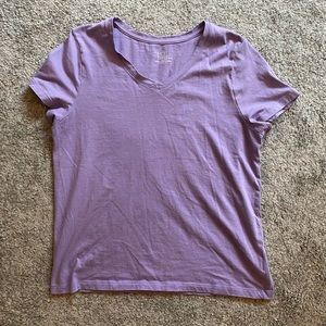 Purple V Neck T Shirt Size L